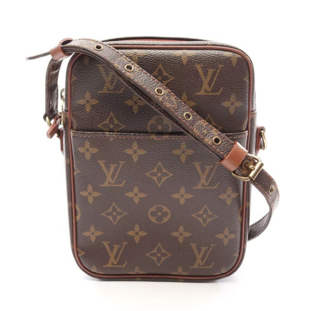 Louis Vuitton Comme Des Garons Monogram Canvas Leather Shoulder Bag Brown